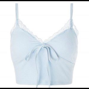 baby blue crop top lace cami from zaful NWT size S
